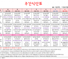 6월 3주차 주간식단표