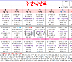 3월2주 식단표