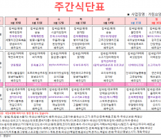 1월 3주차 주간식단표