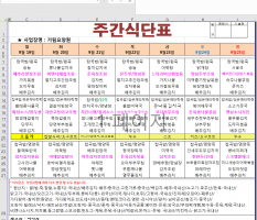 9월4주 식단표