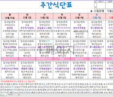 11월 1주식단표.